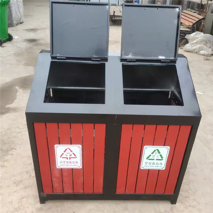 户外垃圾桶 公园景区垃圾桶 双琪 垃圾箱批发 钢木分类垃圾桶厂家5