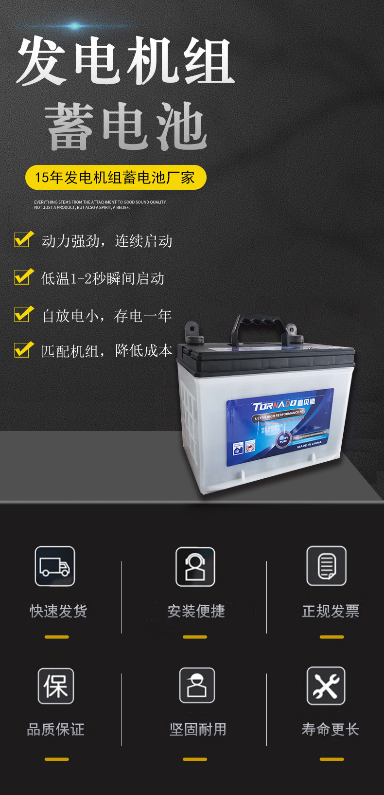 柴油发电机电瓶6-FNM-550G 蓄电池4