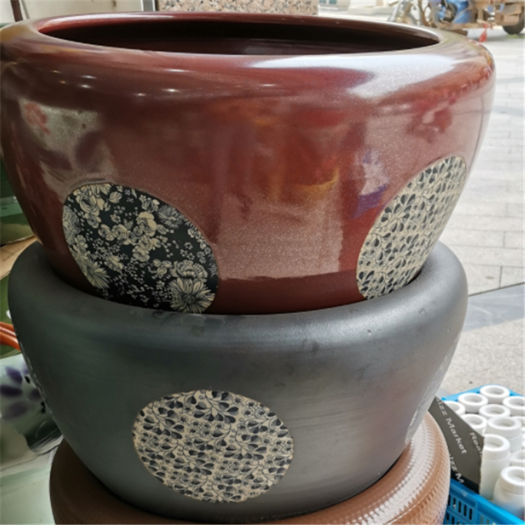 阳台庭养鱼缸 亮丽陶瓷 茶具套装 景德镇陶瓷风水缸鱼缸供应1