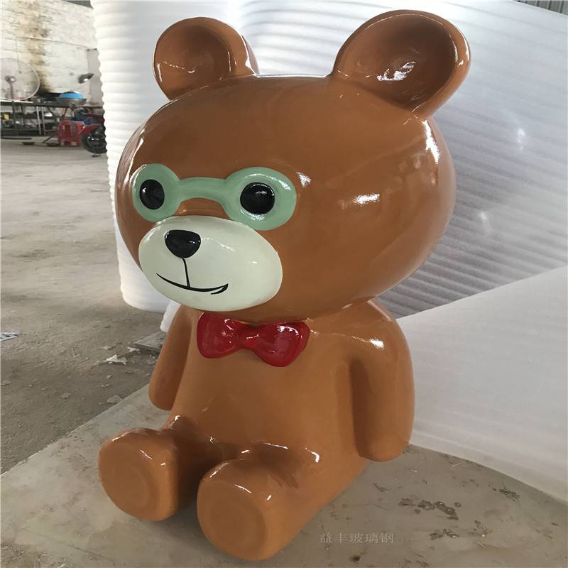 佛山玻璃钢雕塑生产厂家定做儿童乐园卡通小熊雕塑 树脂工艺品