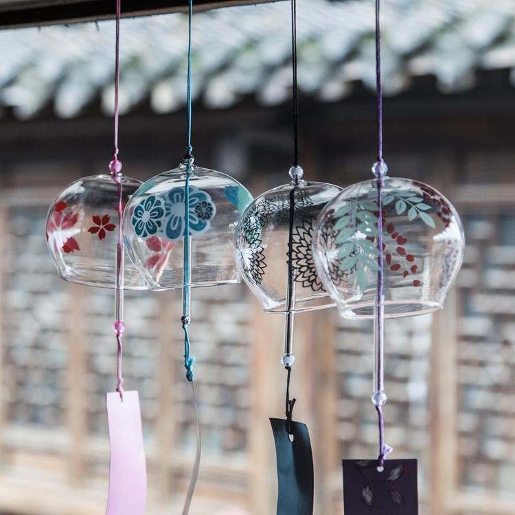 日式可爱风铃手工玻璃彩绘挂饰创意礼物六一送小朋友地摊货源