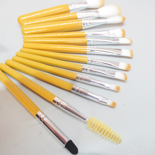 ISET 初学者化妆刷专业美妆工具 12支黄色化妆刷便携款 艾瑟媞