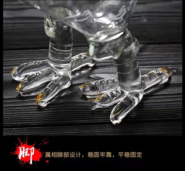 河北沧州河间嘉易泡酒瓶十二生肖之大公鸡玻璃工艺创意醒酒器1000ml2
