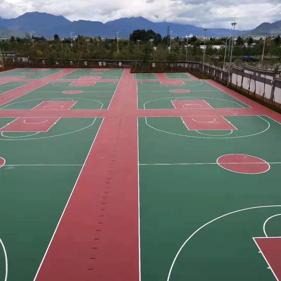 专业学校硅pu球场 室外硅pu篮球场材料包施工 硅pu球场厂家 硅pu塑胶跑道1