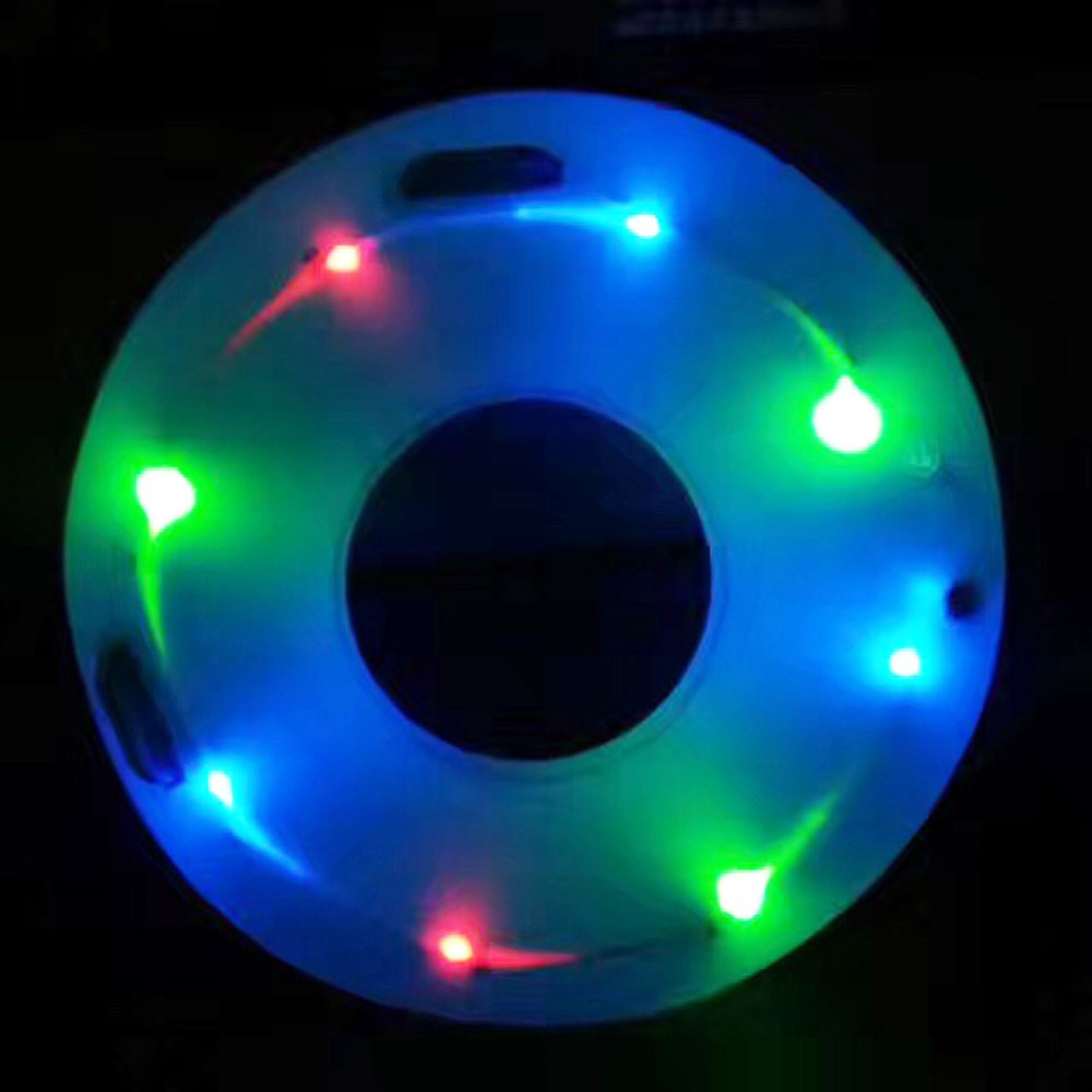 七彩LED灯充气滑水圈 儿童戏水安全滑水圈 厂家订制LED充气滑水圈