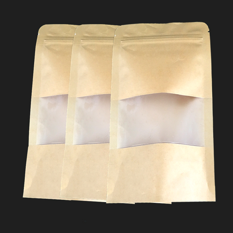 牛皮纸拉链包装袋 干果零食自立袋绿豆红豆防潮袋杂粮开窗袋2
