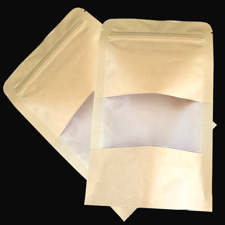牛皮纸拉链包装袋 干果零食自立袋绿豆红豆防潮袋杂粮开窗袋3