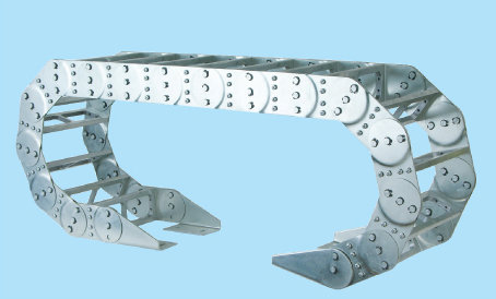 大连大型钢铝拖链 精晶不锈钢坦克链厂家 重型桥式钢制拖链5