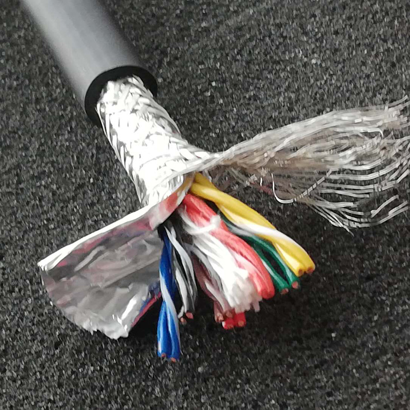耐寒防油拖链系统连接14芯仪表电缆 纯铜高柔性耐折拖链电缆 TRVSP7×2×0.2双绞屏蔽5
