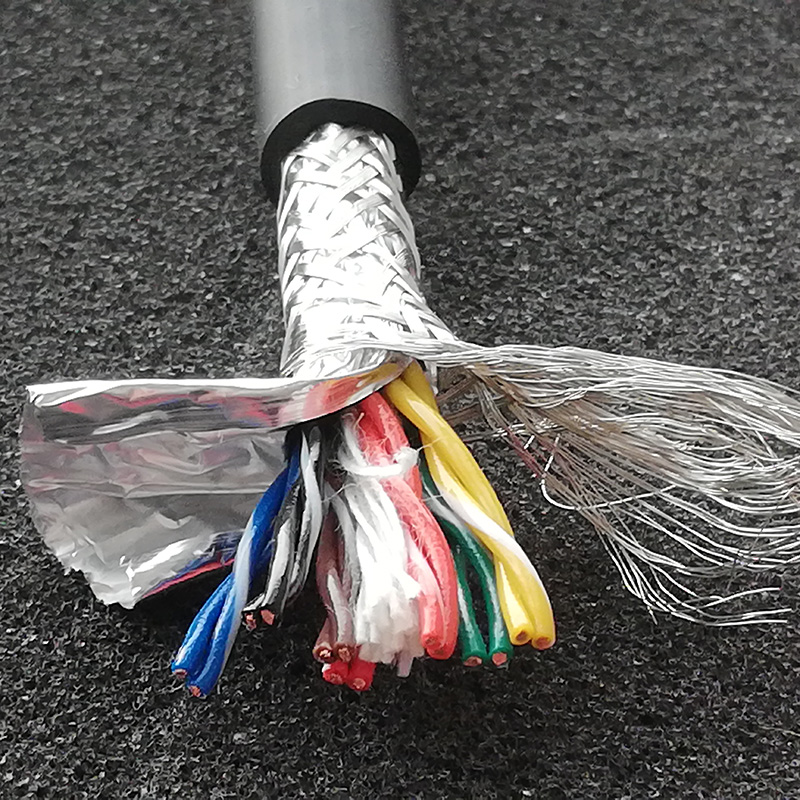 耐寒防油拖链系统连接14芯仪表电缆 纯铜高柔性耐折拖链电缆 TRVSP7×2×0.2双绞屏蔽9