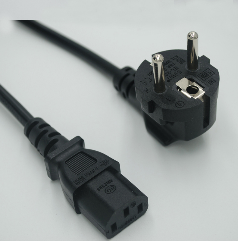 VDE欧规三插电源线 电脑通用电源线 欧标3*0.75平方品字尾电源线AC连接线4