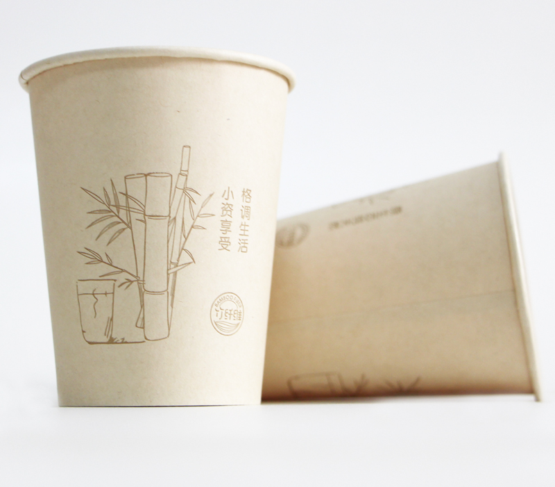 一次性小洋人加厚纸杯竹纤维环保本色原色家用商务办公纸杯防烫纸杯3