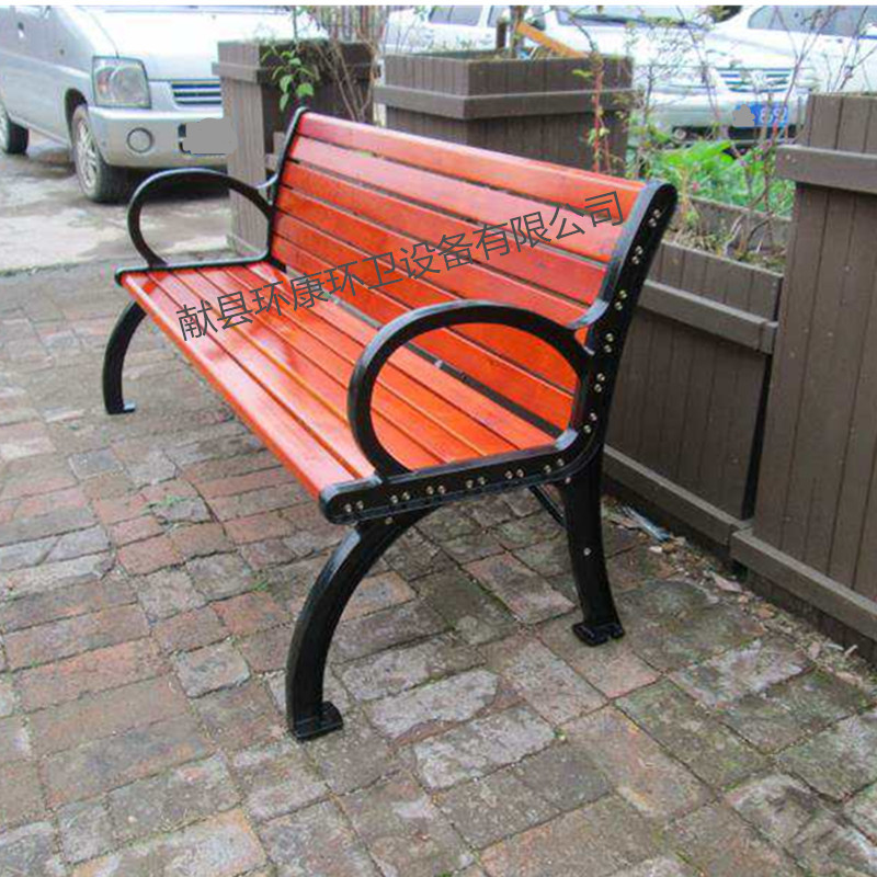 铸铝公园座椅 现货供应 定制批发 木质公园椅塑木广场长椅 环康户外休闲排椅4