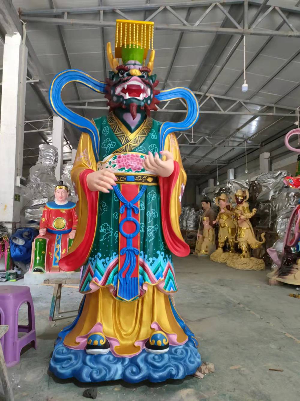 树脂玻璃钢鎏金佛像 龙王彩绘 生产加工 厂家定做大型佛像神像