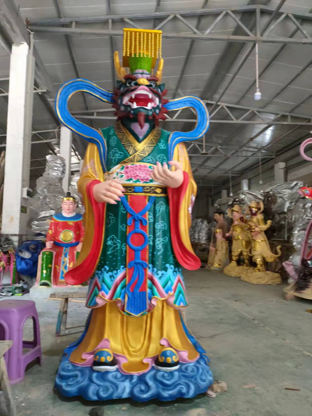 树脂玻璃钢鎏金佛像 龙王彩绘 生产加工 厂家定做大型佛像神像2