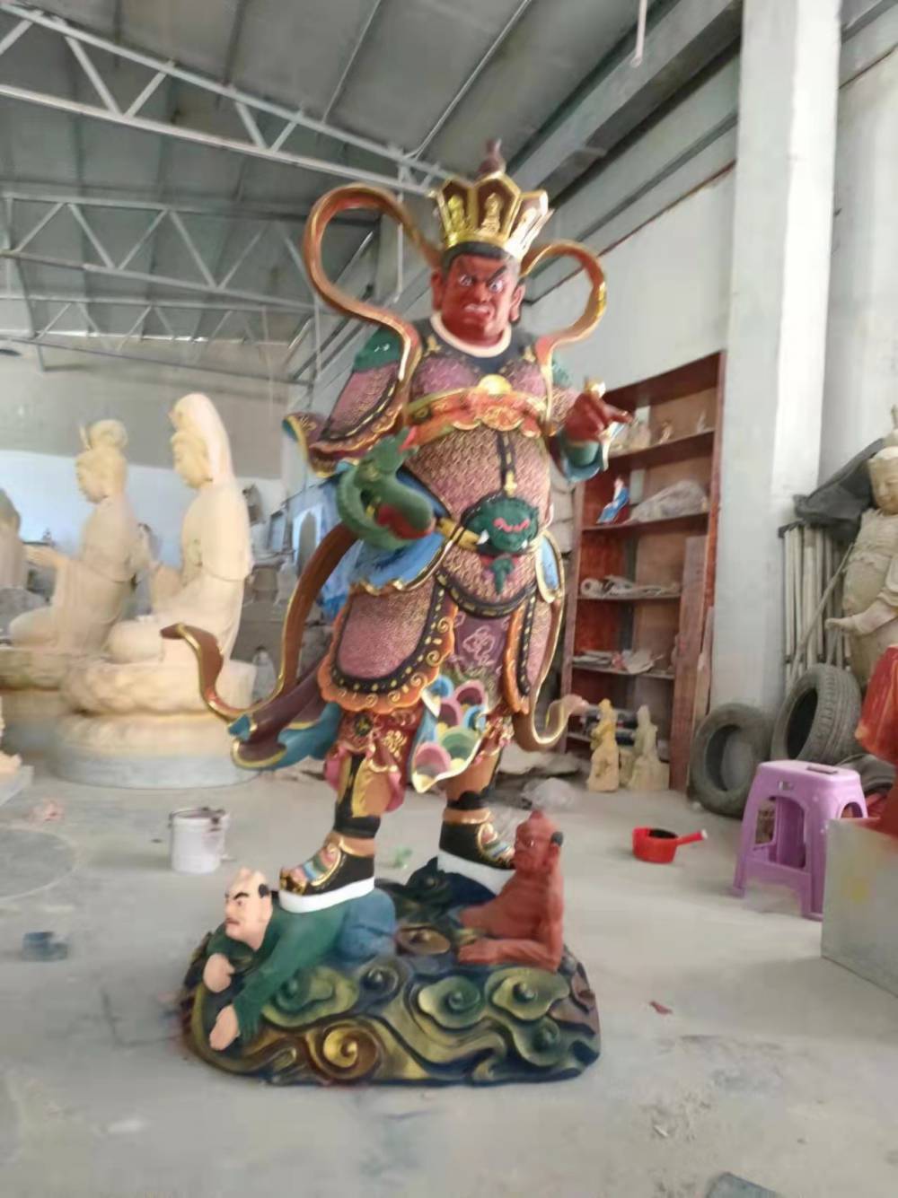 厂家定做大型佛像神像 生产加工 树脂玻璃钢鎏金佛像 站彩绘 四大天王