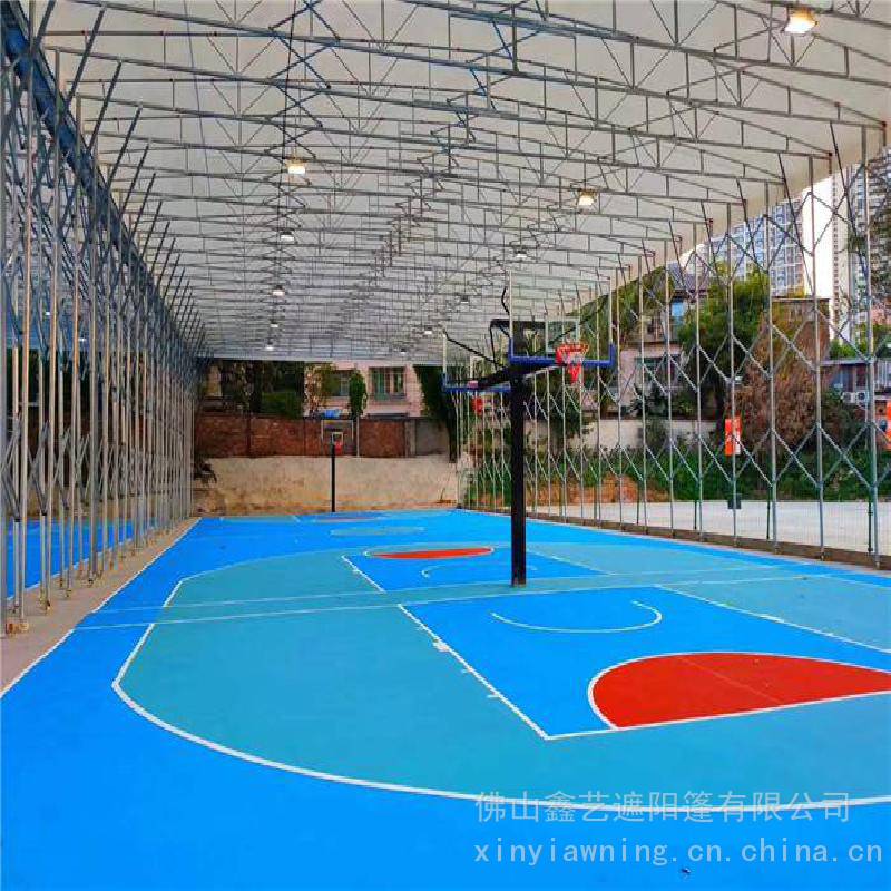南昌东湖篮球场雨棚 移动车棚 大型活动仓库雨蓬 抗风8级1