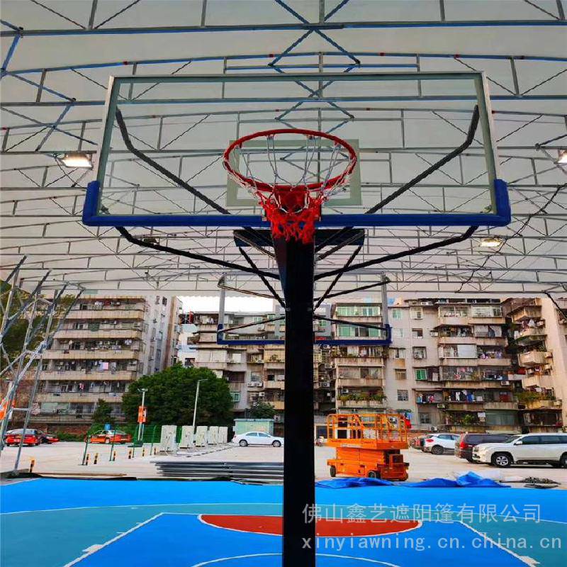 南昌东湖篮球场雨棚 移动车棚 大型活动仓库雨蓬 抗风8级2