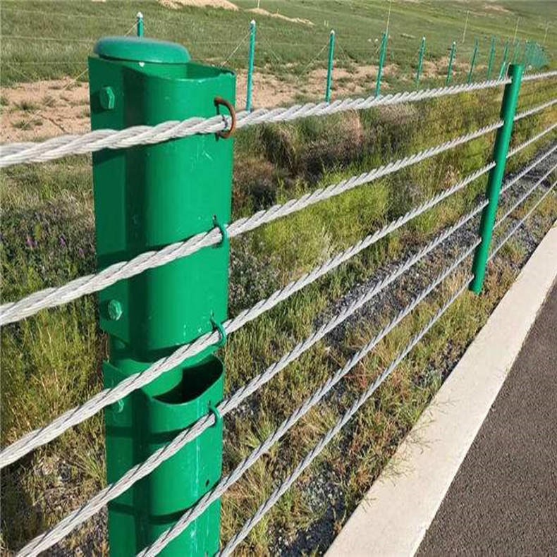 厂家支持定制 高速缆索护栏 防护栏钢丝绳 镀锌钢丝绳护栏 绳索护栏