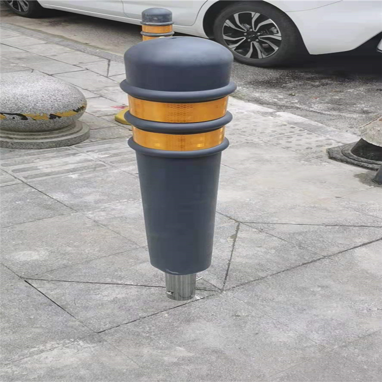 优质护栏网阻车桩专业安装 市政弹力警示柱 灰色橡胶桩 防撞设施5