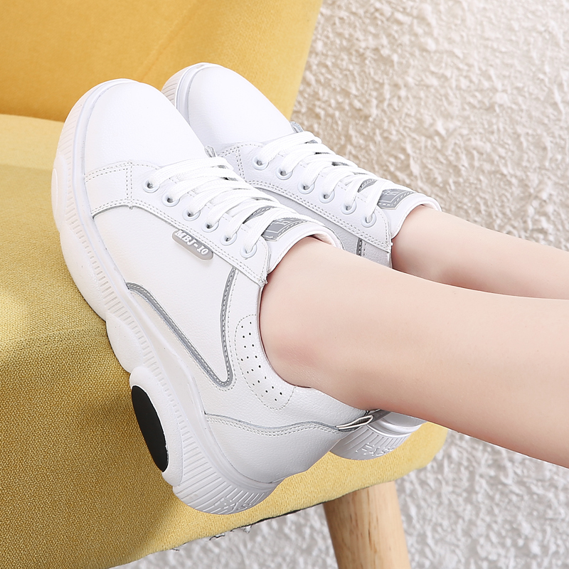 S-30 2020夏季新款女鞋高品质皮鞋内增高爆款小白鞋熊猫底女鞋5