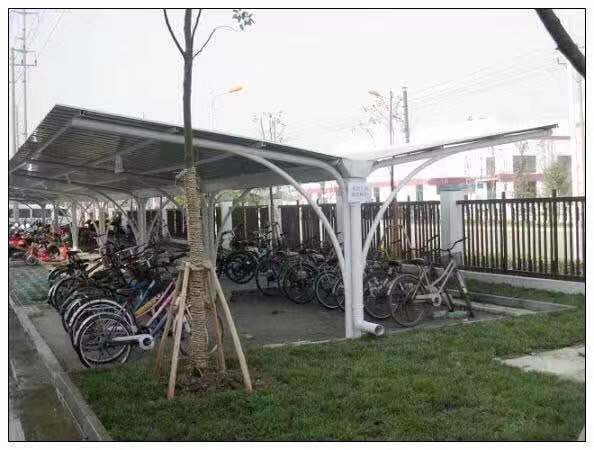 电动车充电车棚 自行车车棚 遮阳防晒挡雨 钢结构、膜结构 雨棚2