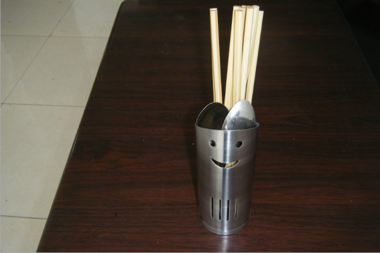 桌上置物筒 筷笼 厂家日韩无磁不锈钢小型文具筒 收纳筒1