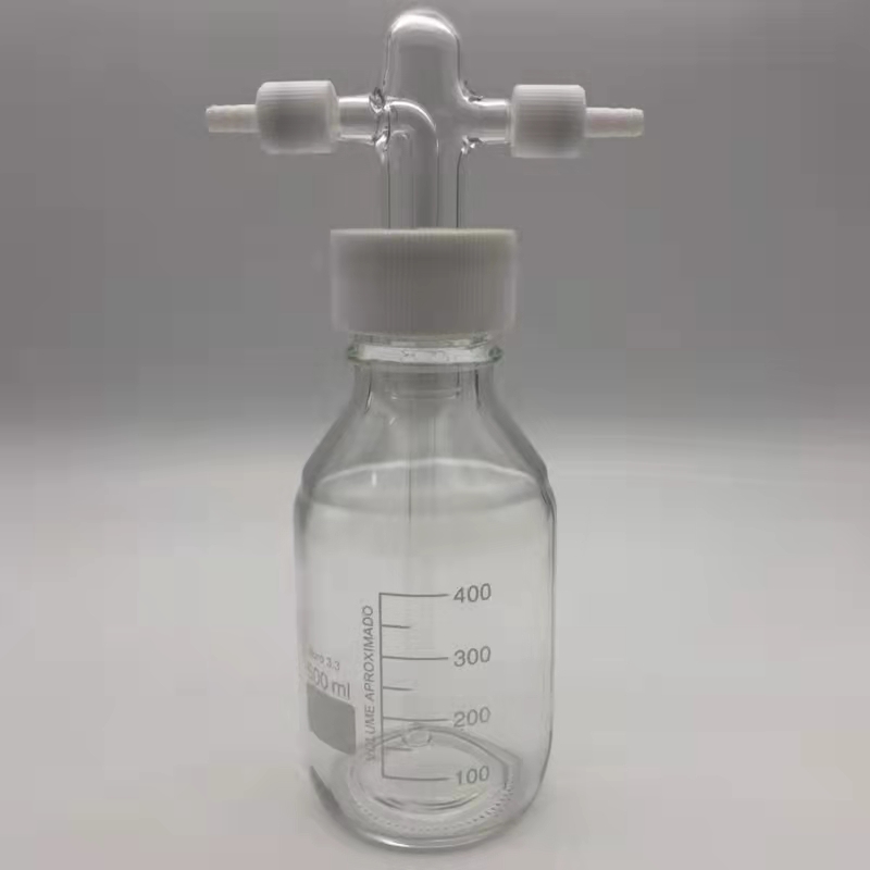 高硼硅加厚缓冲瓶密封耐腐安全瓶 GL45螺口洗气瓶 耐压缓冲玻璃洗瓶3