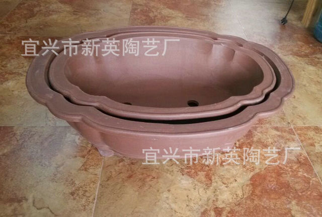 紫砂盆景盆 花盆容器 厂家生产70-60公分紫砂海棠花盆2