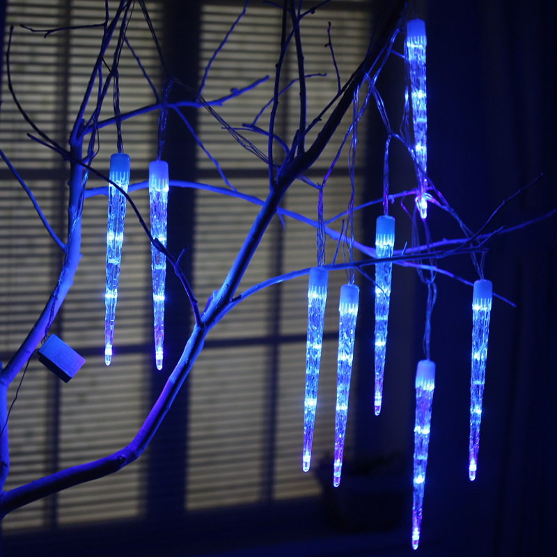 LED流星雨灯8*1组冰锥形彩灯节日装饰亮化灯镂空贴片树灯 莹龙