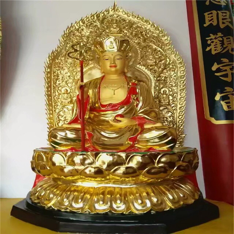 佛教用品 地藏菩萨 地藏王菩萨 地藏王 鎏金 佛像 彩绘 厂家供应 鑫福法器1
