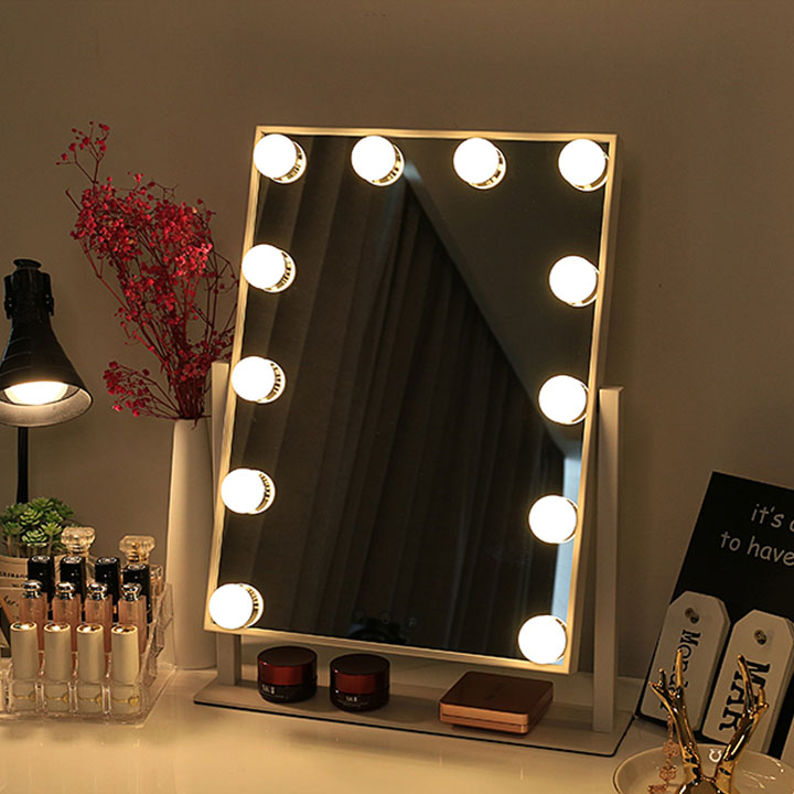智能梳妆镜LED便携式化妆镜台小镜秀秀APP控制补光灯网红美妆镜2