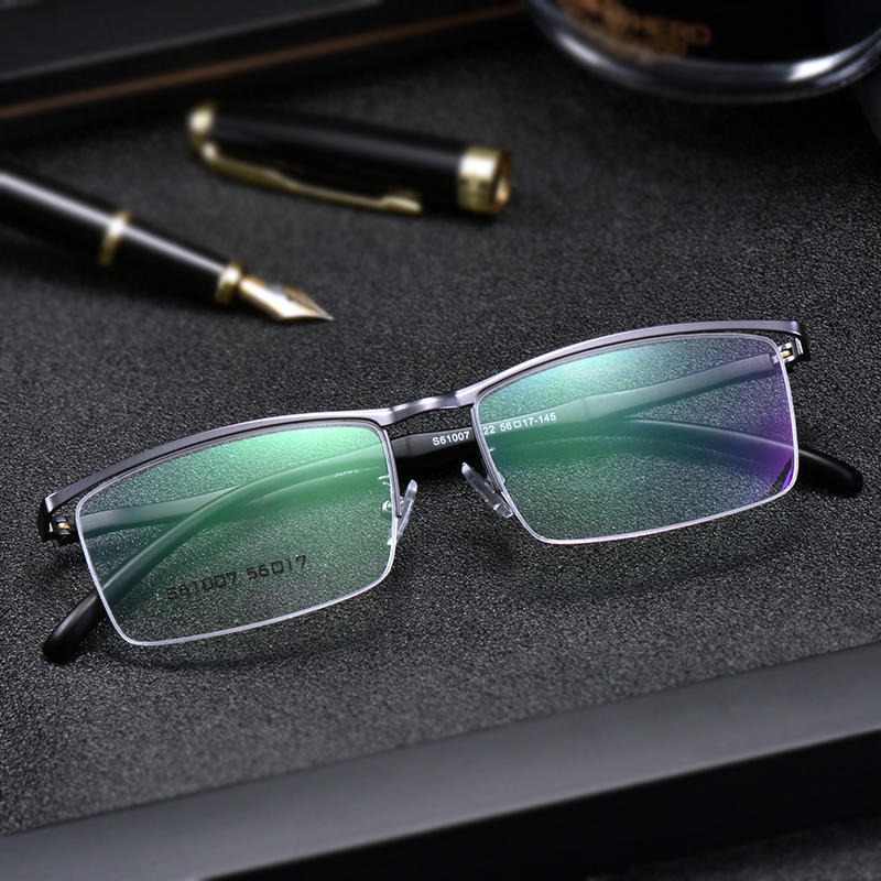 丹阳眼镜工厂批发商务男士半框眼镜框架眉毛架近视光学眼镜架厂家直销610077