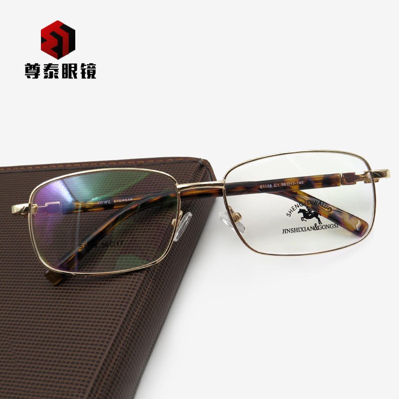 丹阳眼镜工厂批发定制男士商务金属全框厚金电镀眼镜框眼镜架1108厂家直销5