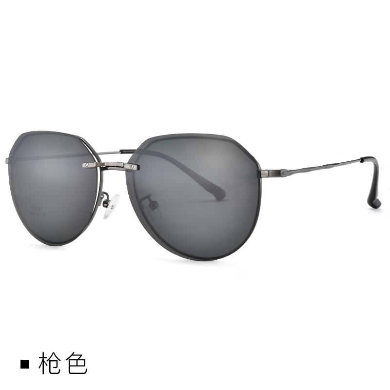 丹阳眼镜工厂批发定制复古偏光近视磁吸式太阳镜金属套镜镜架93312