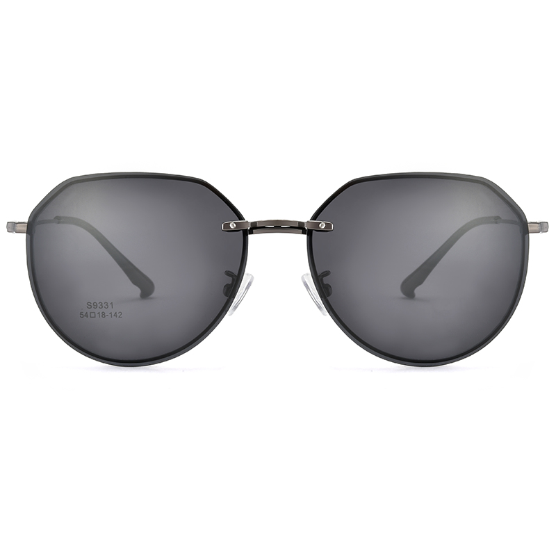 丹阳眼镜工厂批发定制复古偏光近视磁吸式太阳镜金属套镜镜架93317