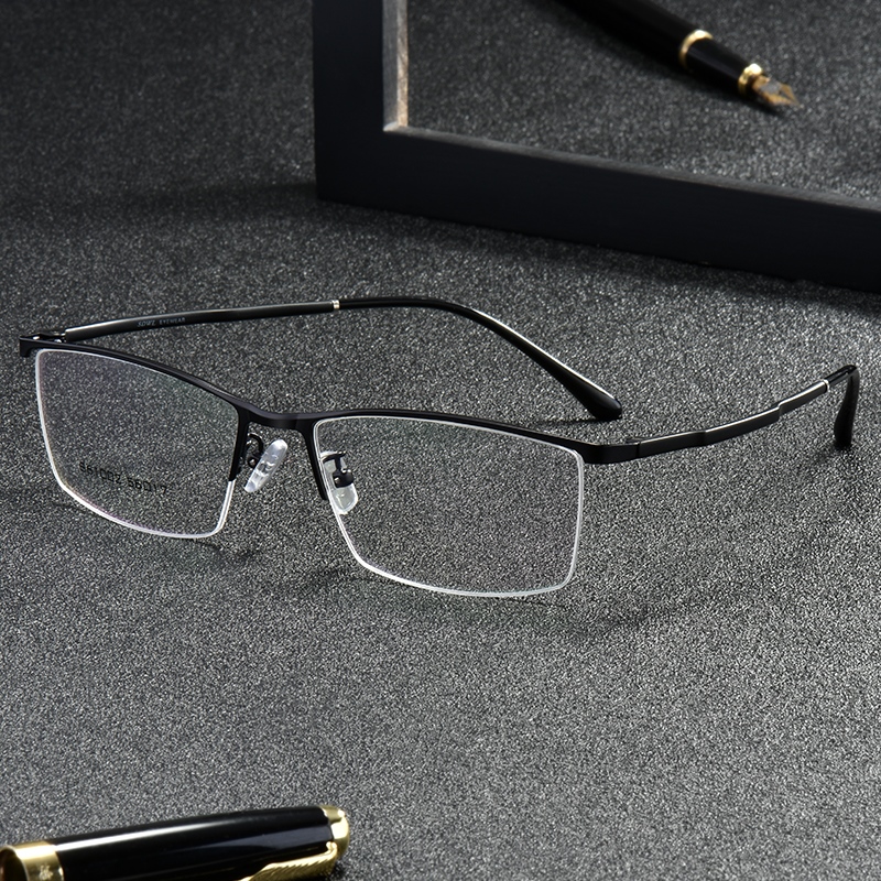 丹阳眼镜工厂批发定制金属近视眼镜框眼镜架男士商务半框眉毛眼镜光学架610024