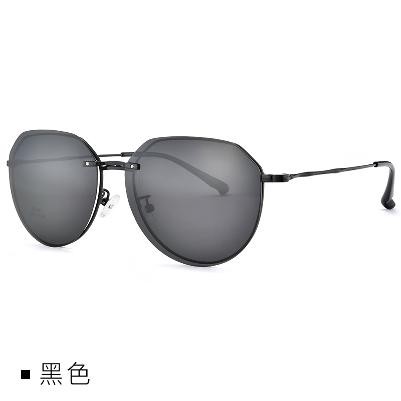 丹阳眼镜工厂批发定制复古偏光近视磁吸式太阳镜金属套镜镜架93313