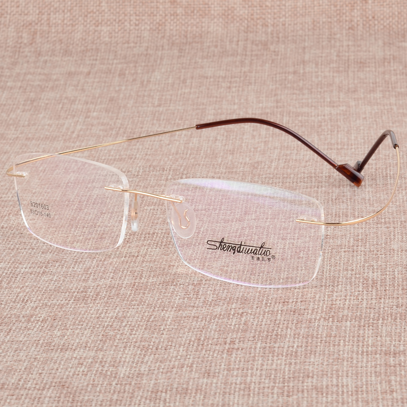 丹阳眼镜工厂批发定制男士商务金属近视无框眼镜架眼镜框细脚丝有弹性轻盈光学架2016035