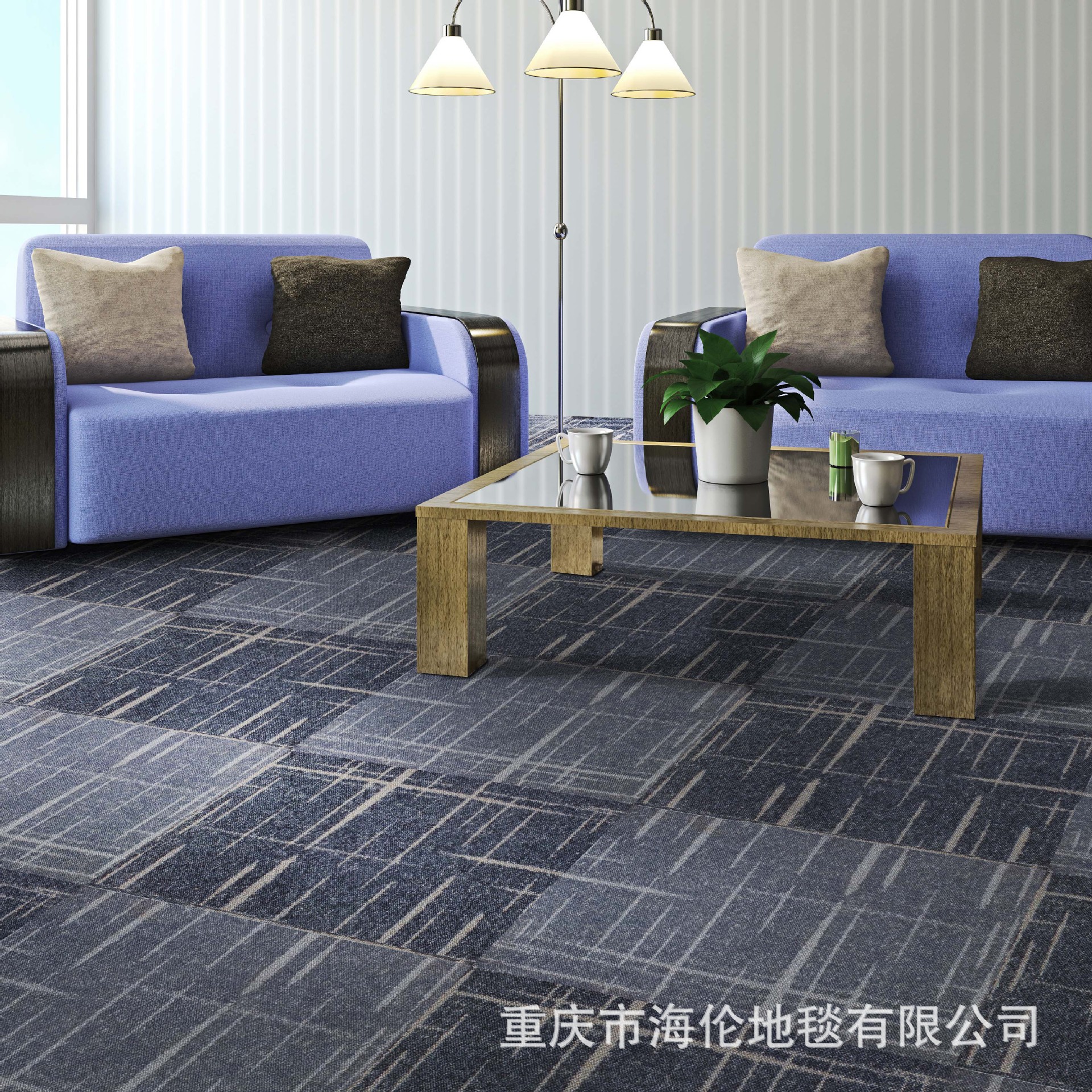 厂家定制尼龙印花办公室客厅卧室方块拼接地毯pvc防水环保软底