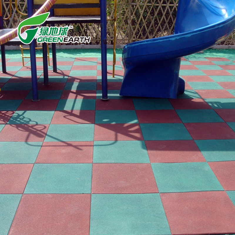室外小区花园美观舒适橡胶地垫 新款抗紫外线铺设方便安全防护幼儿园橡胶地砖2