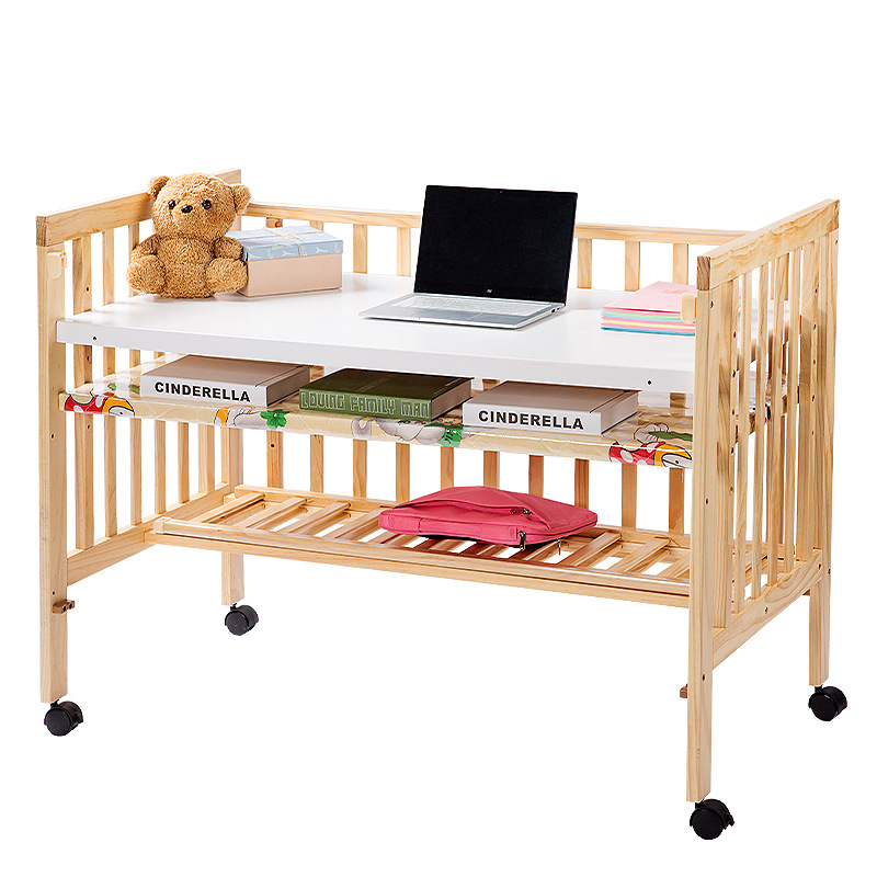 小宝乐家新品发布 全国招商 儿童床 多功能书桌式实木婴儿床4