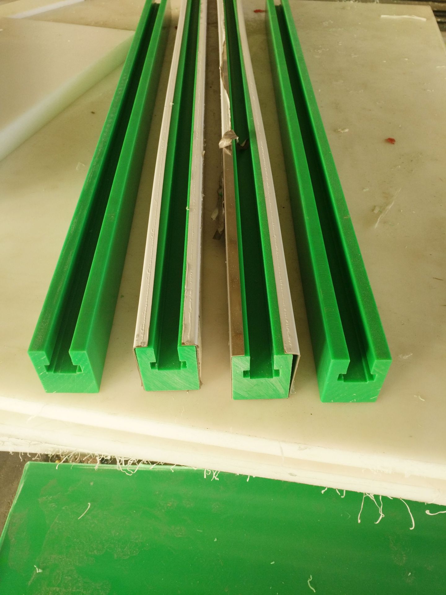万群供应凹凸型链条导轨uhmw-pe导轨绿色耐磨条托条PE托条滑轨4