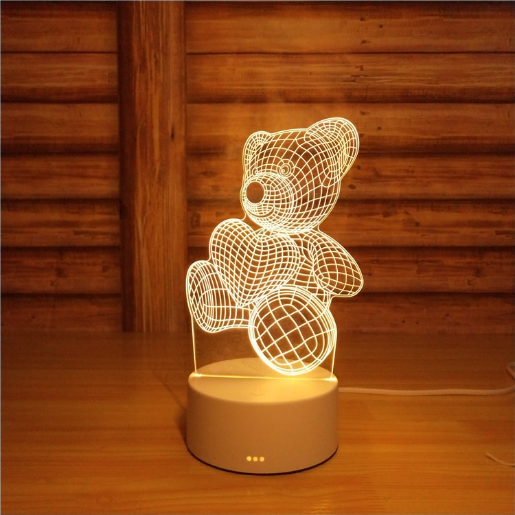 电商新款情人节爱心3D小夜灯 礼品氛围小台灯 亚克力LED视觉灯1