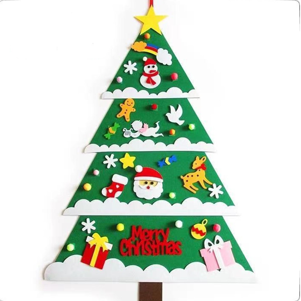 新圣诞树毛毡圣诞树装饰挂件礼物圣诞节DIY拼接款雪人益智圣诞树1