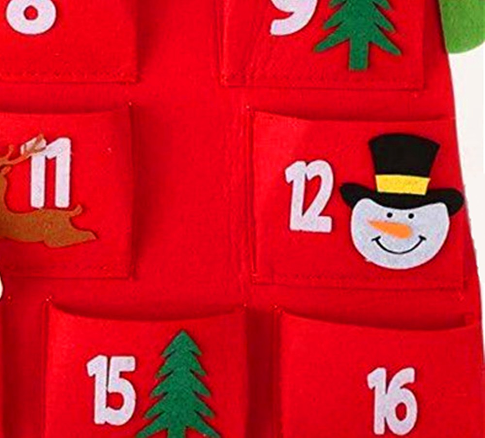 圣诞树毛毡圣诞日历圣诞节装饰挂件礼物计时数字圣诞老人挂件1