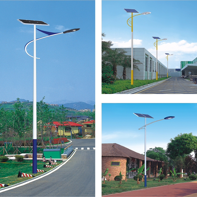 道路工程用太阳能路灯生产厂家6米8米 100W太阳能路灯普瑞斯PL29L1