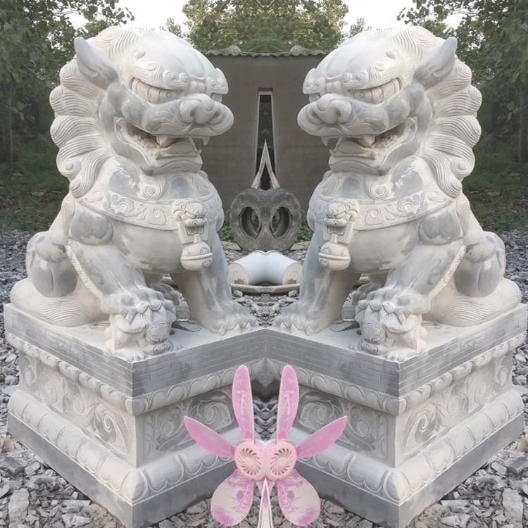 1.2米青石狮子石雕报价 80公分小狮子石刻图案 2.2米石头狮子雕刻厂