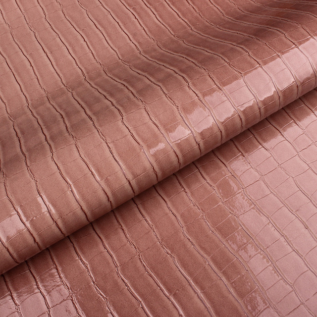 欧标环保1.1mmpvc鳄鱼纹高光皮革软硬包皮带箱包面料人造革仿皮料3