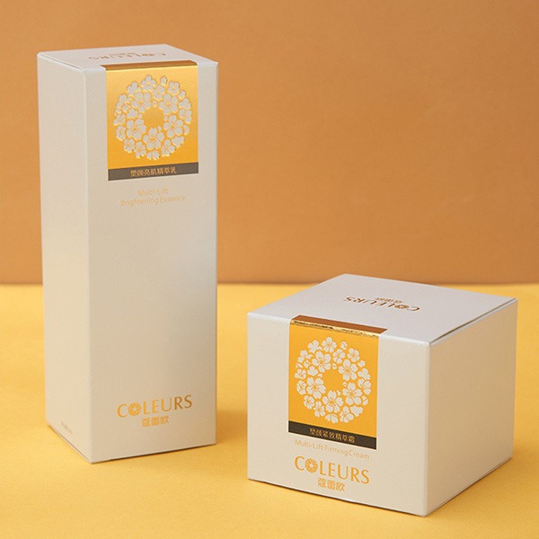 包装盒定做 杭州工厂定做化妆品包装盒特种纸烫金面霜包装盒